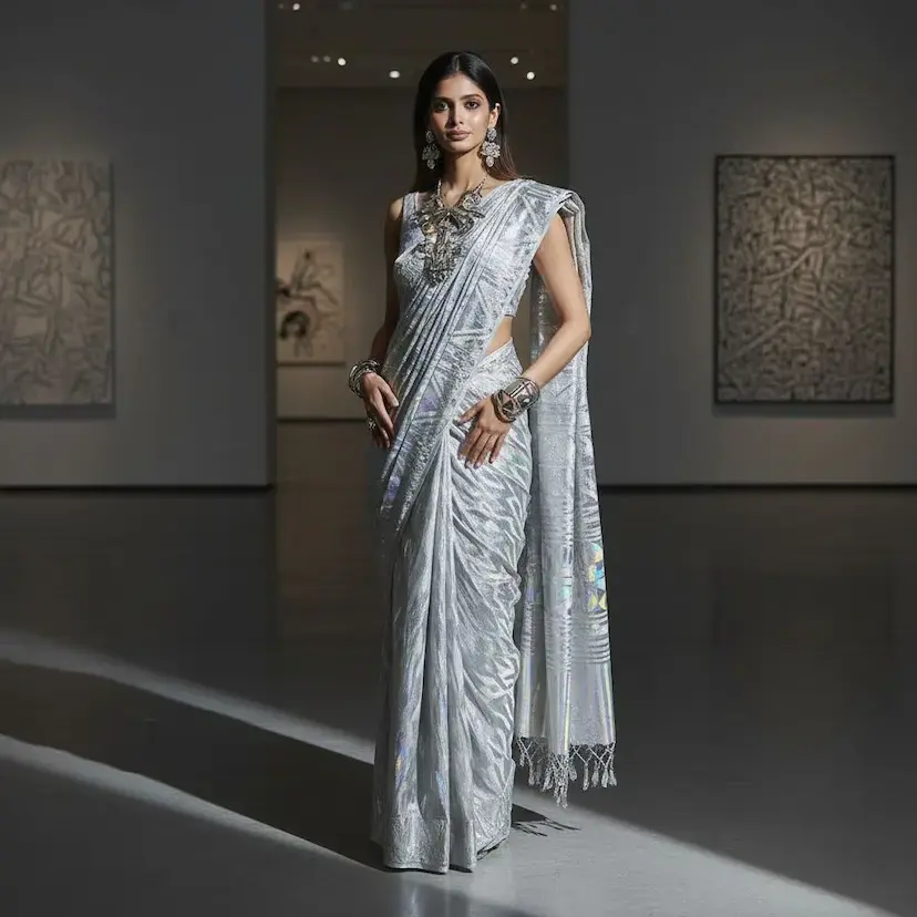 Avant-garde Art saree generated by AI