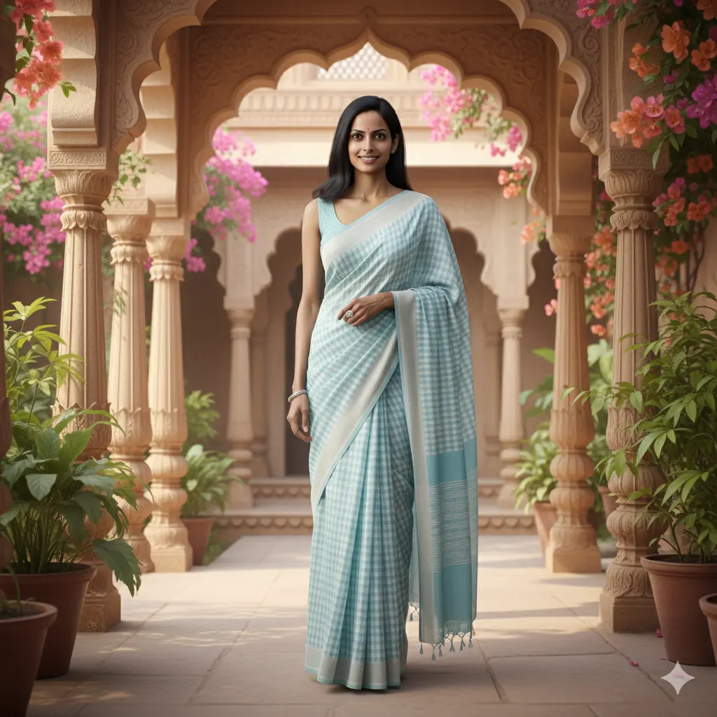 Kota Doria saree generated by AI