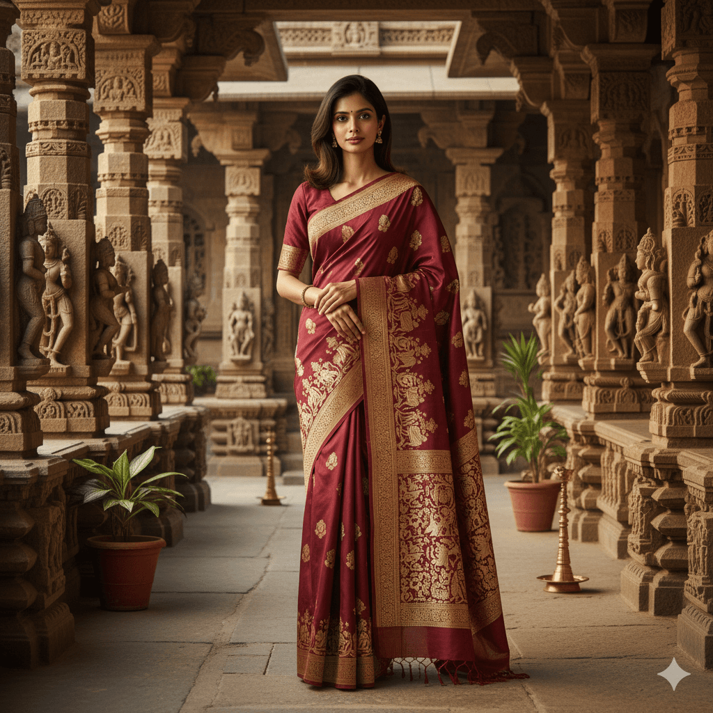 Baluchari saree generated by AI