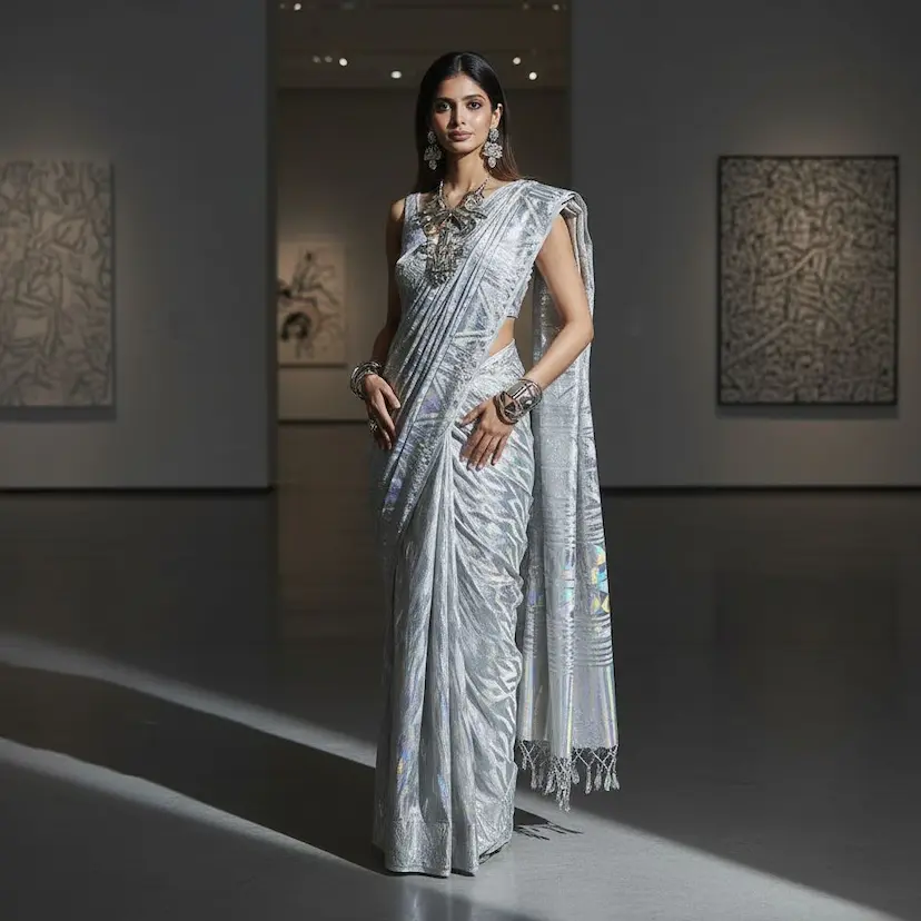 Avant-garde Art saree generated by AI